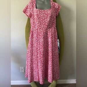 Torrid red and White Floral dress